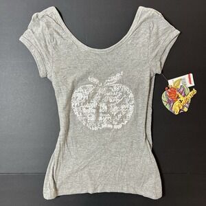 Vintage Apple Bottoms Top Aztec Glam Tshirt Women's S Gray NWT Y2K Back Straps